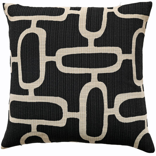 Abstract Chains Jacquard Black cushion