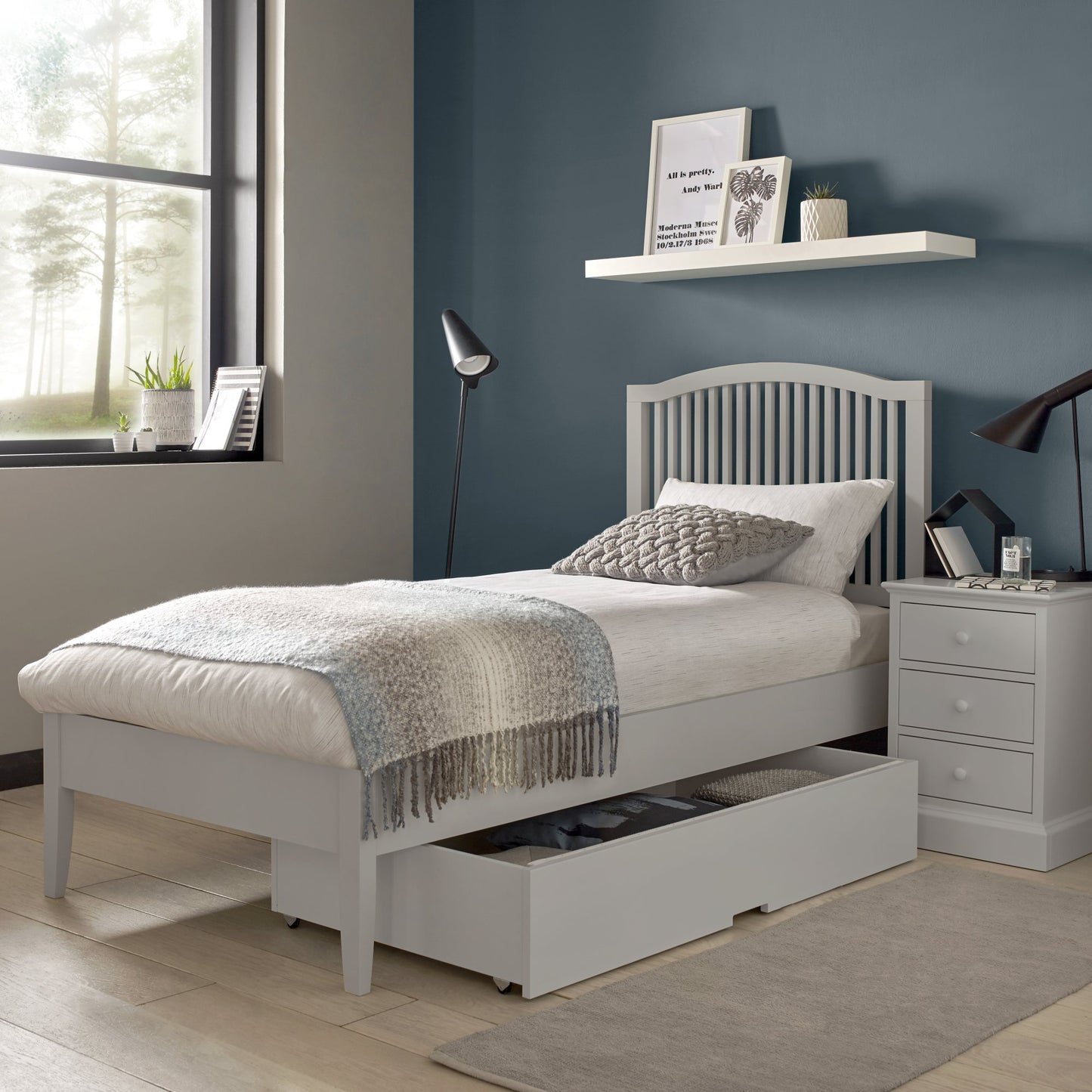 Trinity Soft Grey Single Bedframe