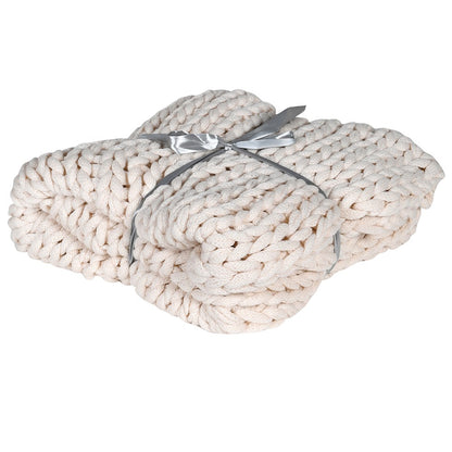 Cream Chunky Knit Throw