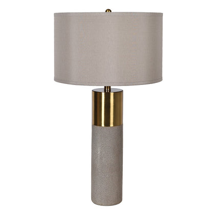 Faux Shagreen and Brass Table Lamp with Shade