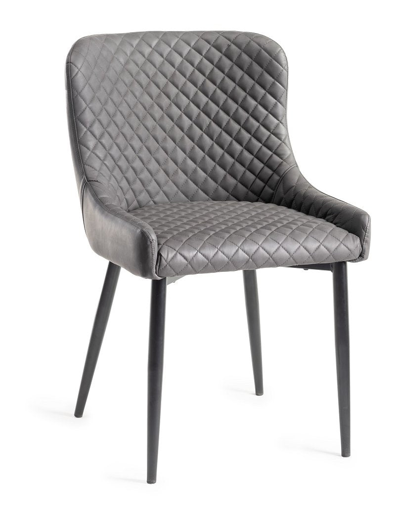 Turin Grey Faux Leather Dining Chair