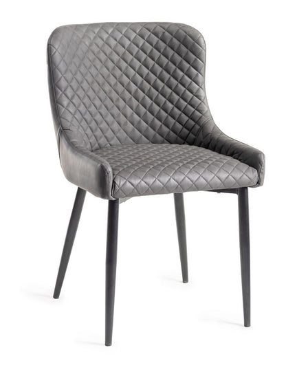 Turin Grey Faux Leather Dining Chair