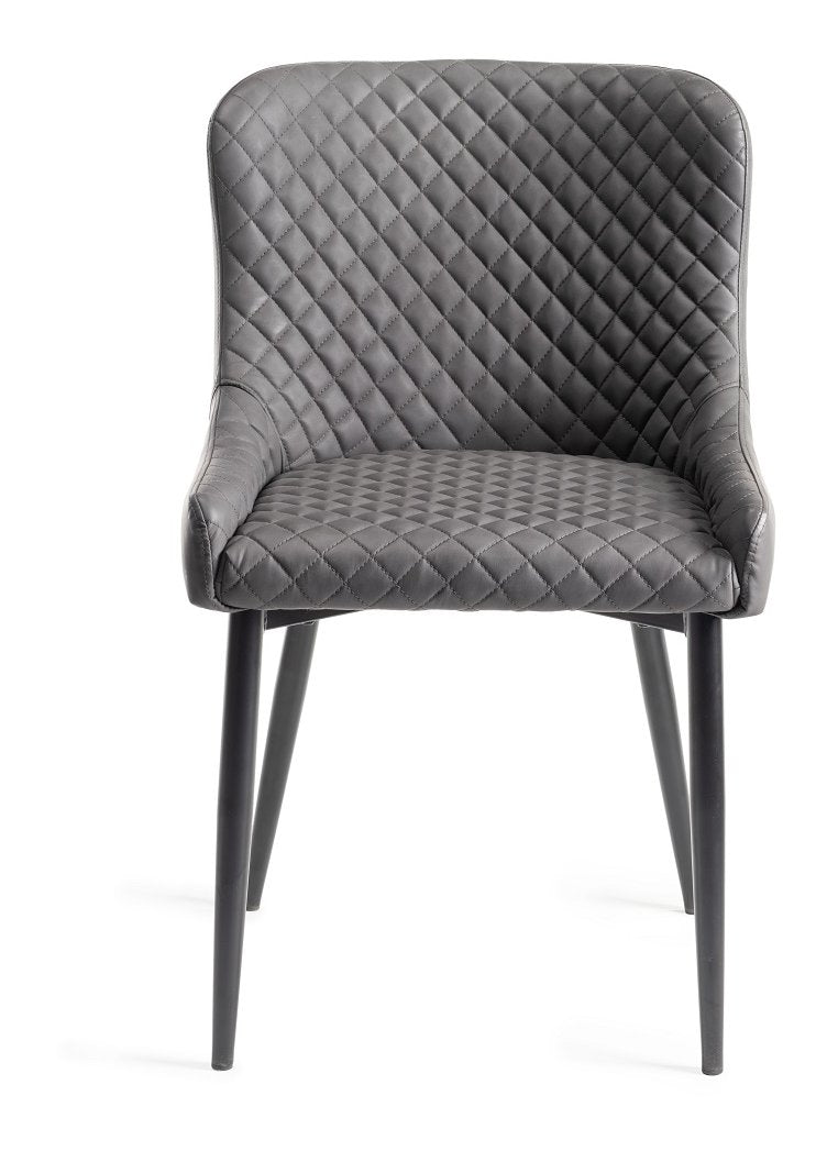 Turin Grey Faux Leather Dining Chair
