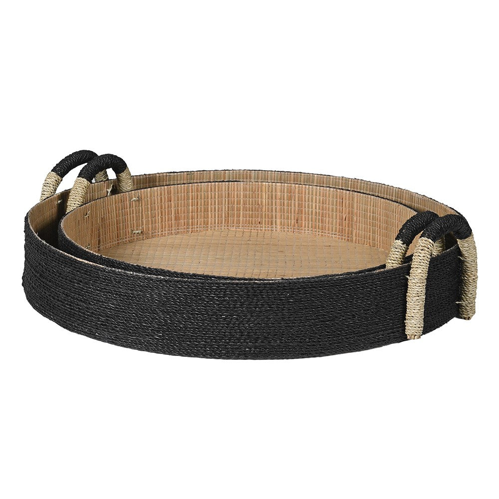 Set of 2 Round Seagrass Eco Trays
