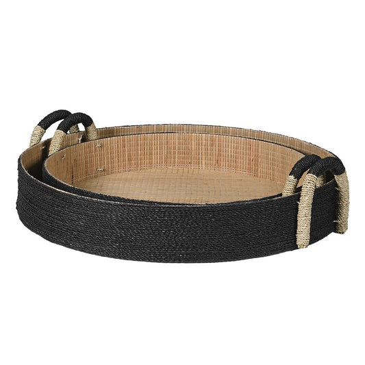Set of 2 Round Seagrass Eco Trays