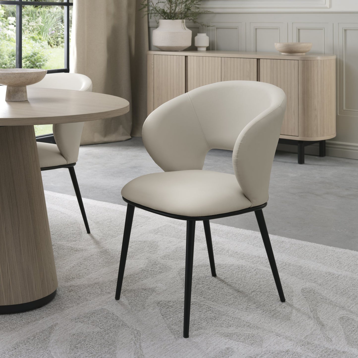 Genoa Ivory Faux Leather Dining Chair