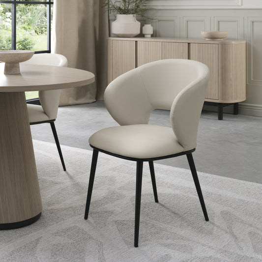 Genoa Ivory Faux Leather Dining Chair