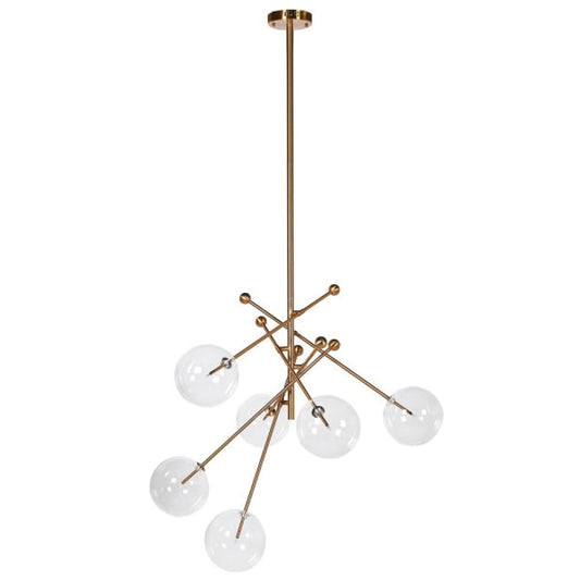 Glass Ball Shade Gold Ceiling Light