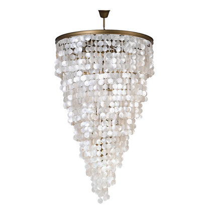 Oversized Hand Made Spiral Shells Chandelier