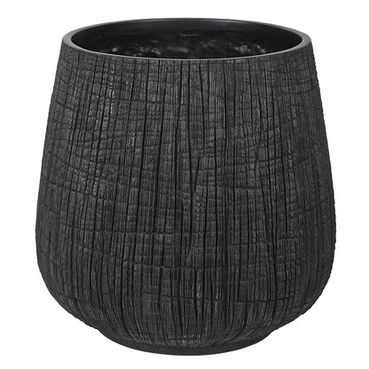 Tall Black Yakisugi Textural Pot