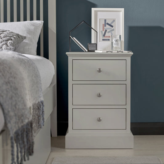 Trinity Soft Grey 3Drawer Nightstand