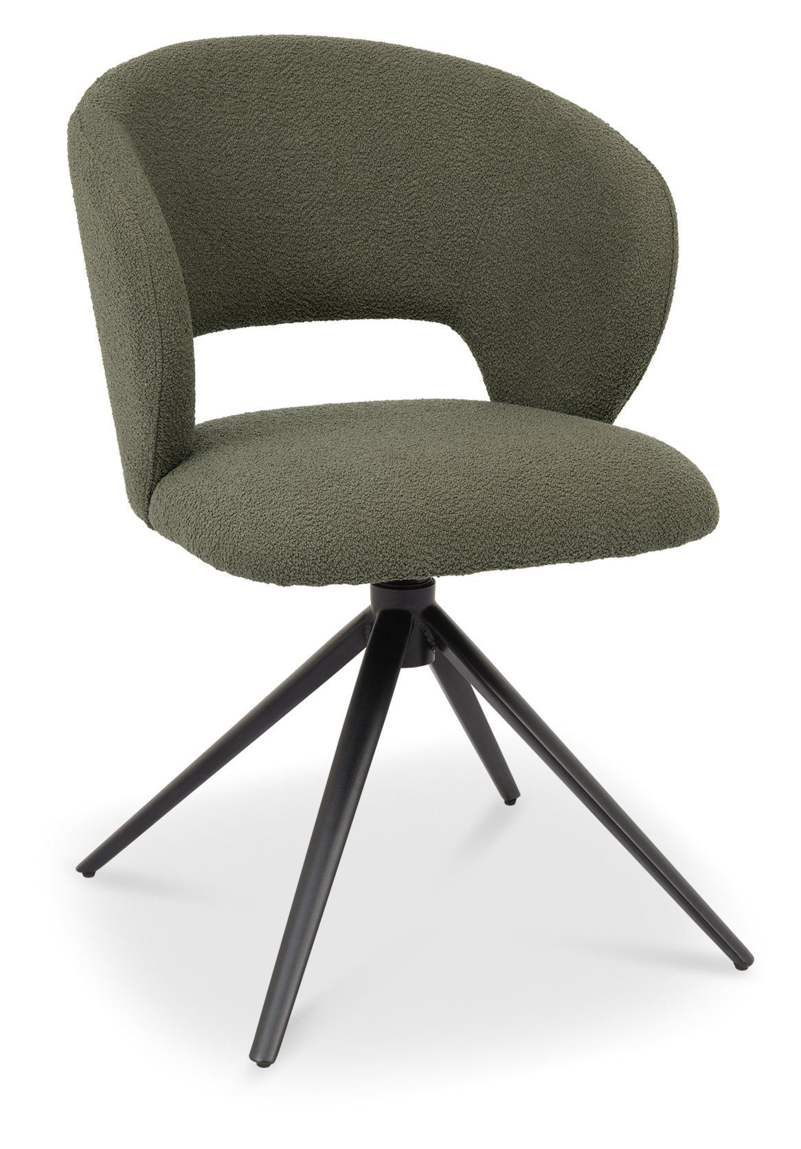 Chloe Green Boucle Swivel Chair
