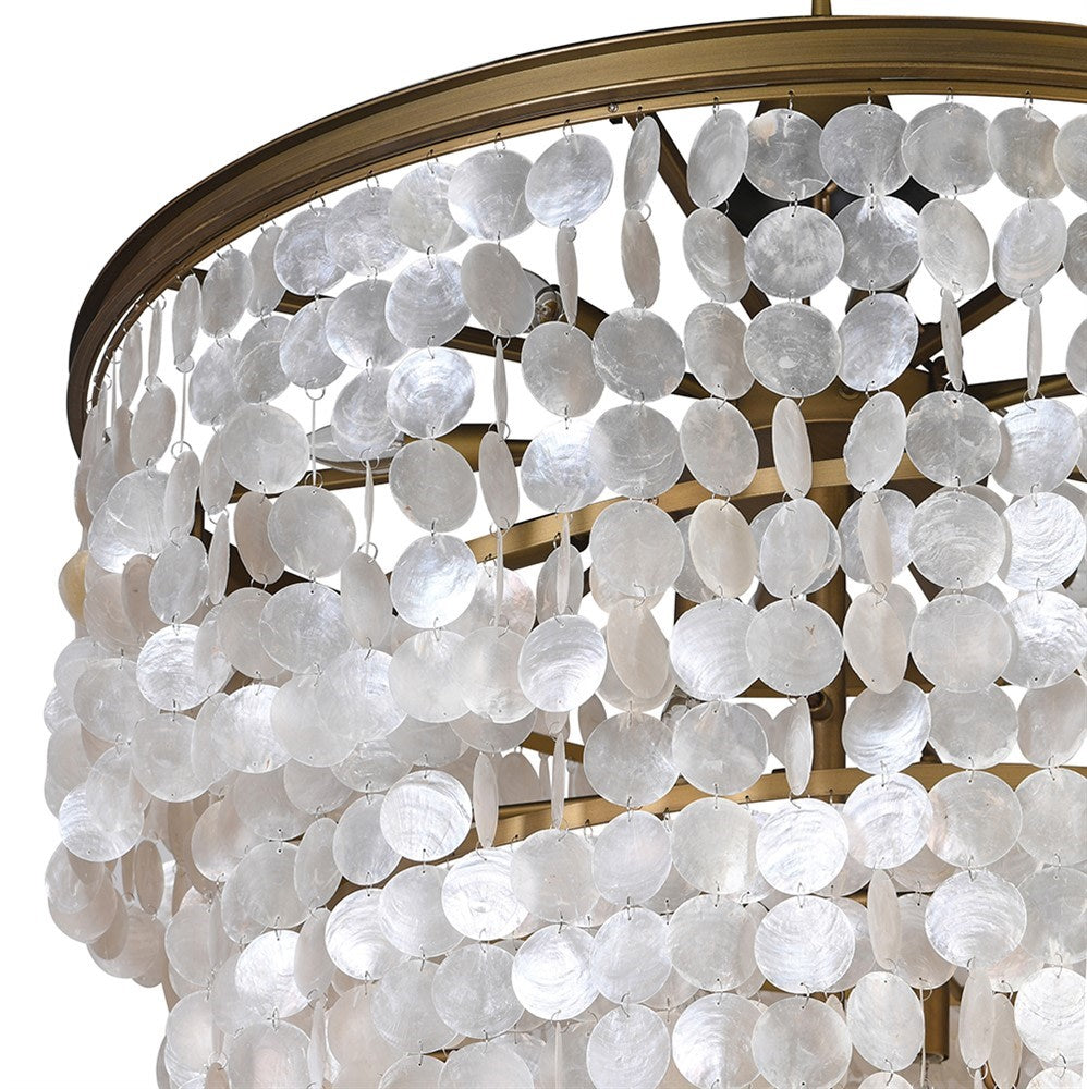 Oversized Hand Made Spiral Shells Chandelier