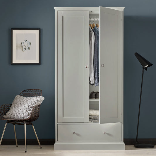 Trinity Soft Grey 2Door Wardrobe