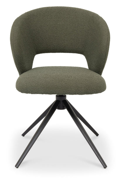 Chloe Green Boucle Swivel Chair