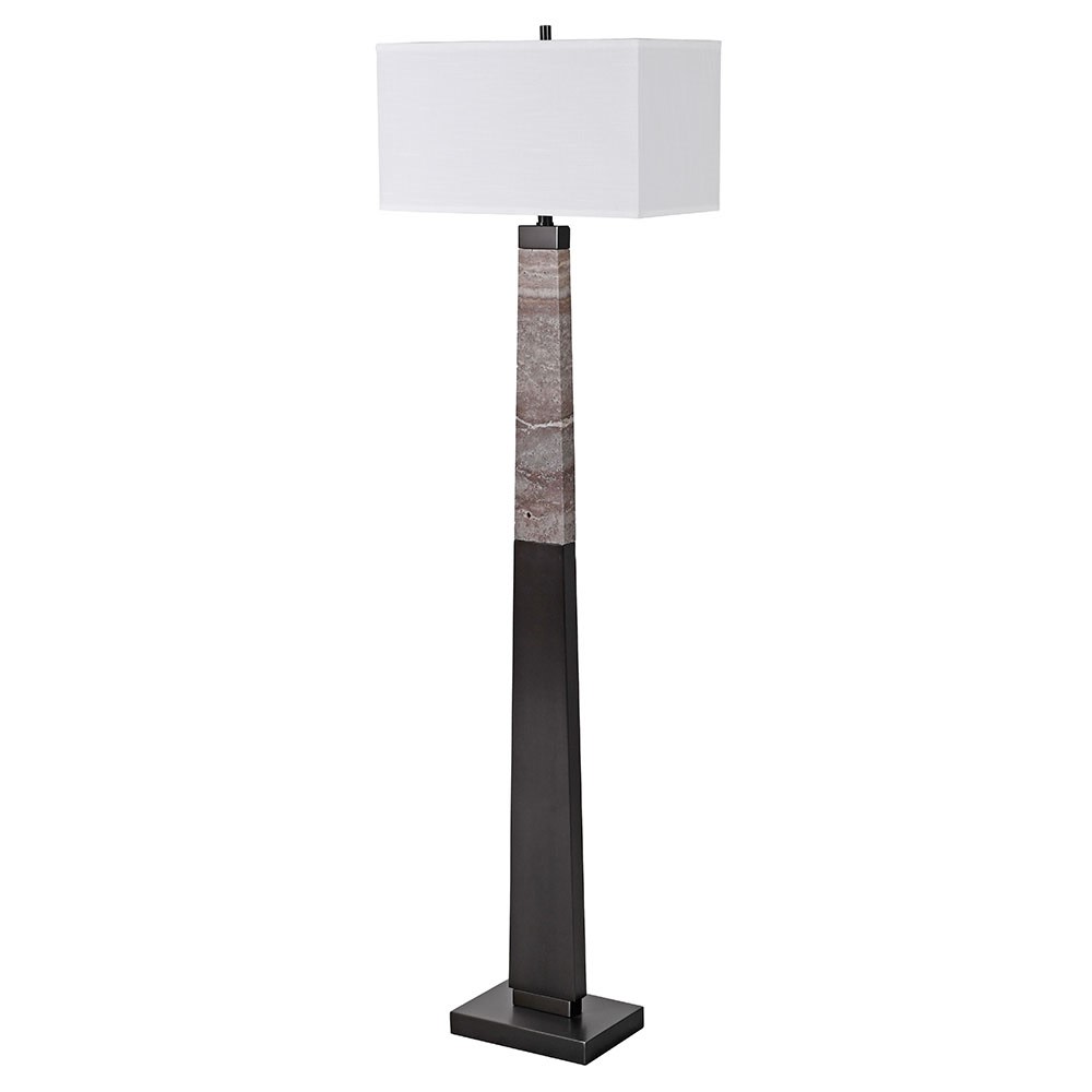 Pillar Marble Floor Lamp with Shade