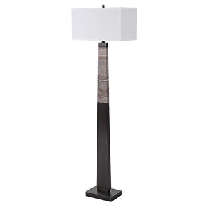 Pillar Marble Floor Lamp with Shade