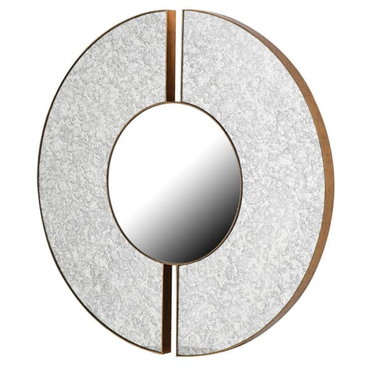 Round Gold Edged Mirror