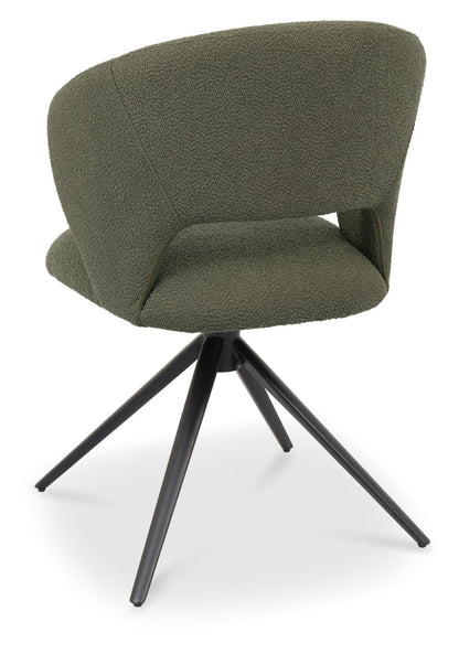 Chloe Green Boucle Swivel Chair