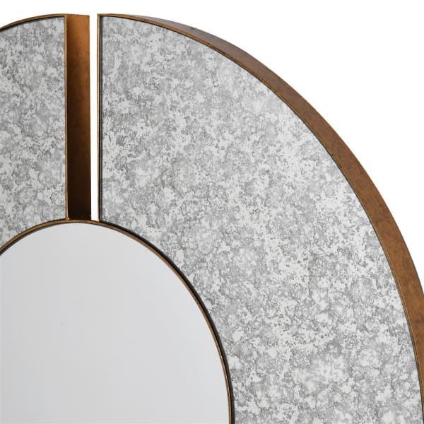 Round Gold Edged Mirror