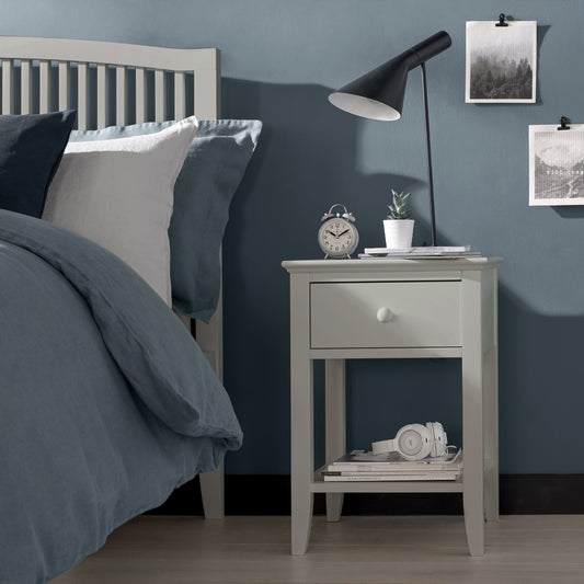 Trinity Soft Grey 1Drawer Nightstand