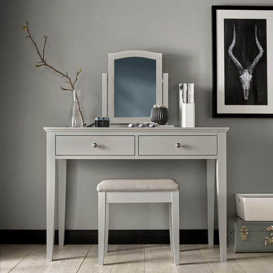 Trinity Soft Grey Dressing Table, Stool & Mirror