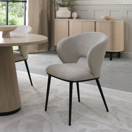 Genoa Beige Fabric Dining Chair