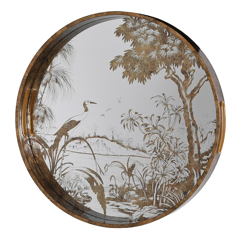 Antique Gold Grasses Tray