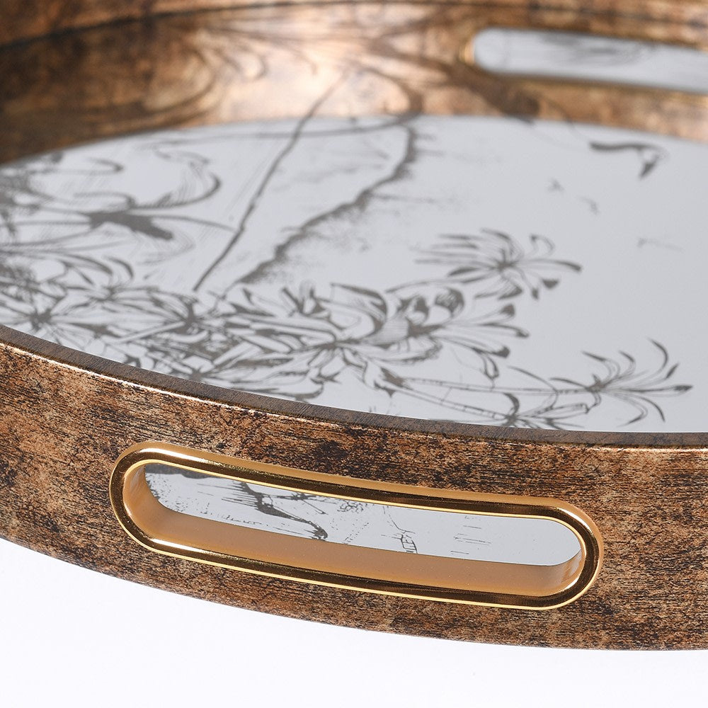 Antique Gold Grasses Tray