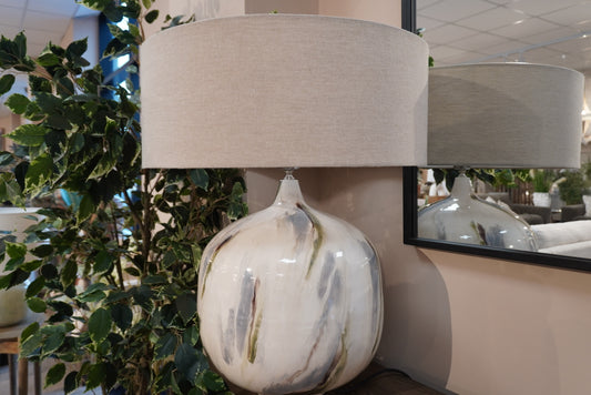 Fangorn Enamel Table Lamp with Linen Shade