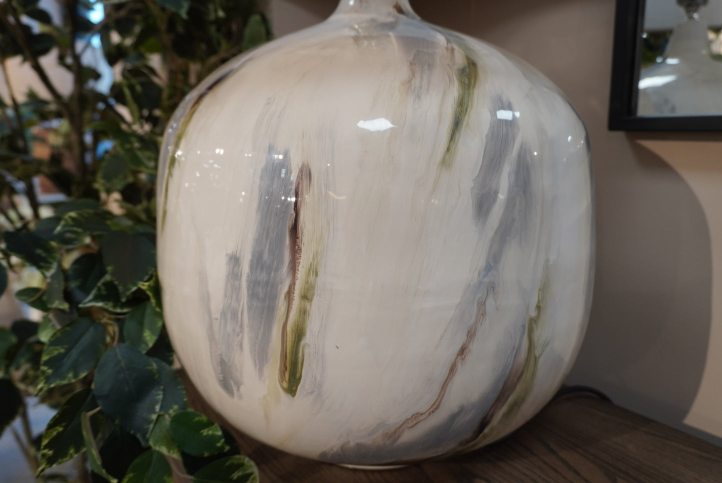 Fangorn Enamel Table Lamp with Linen Shade