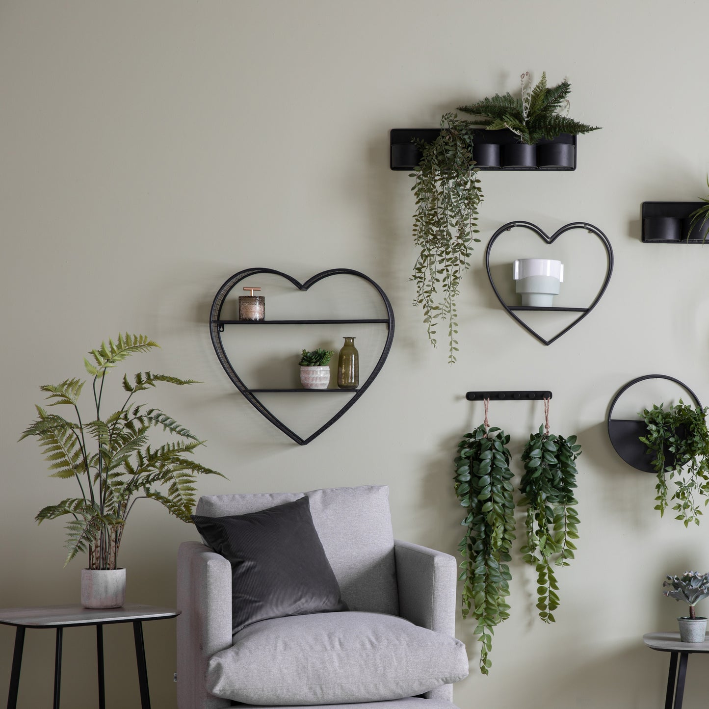Potted Fern in Cement Pot