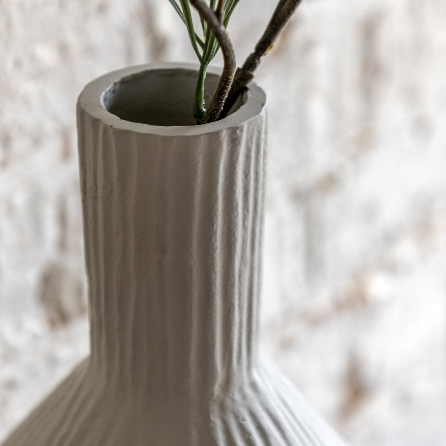 Zahara Ribbed Cast Metal Vase