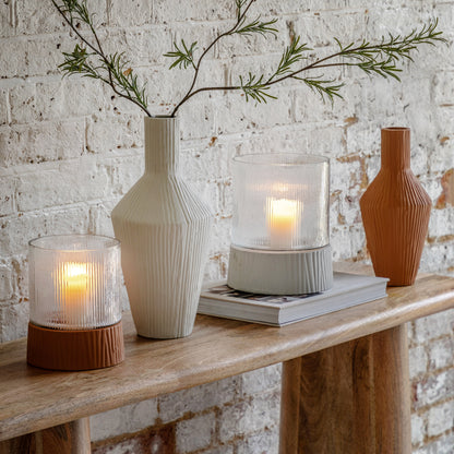 Zahara Ribbed Cast Metal Vase