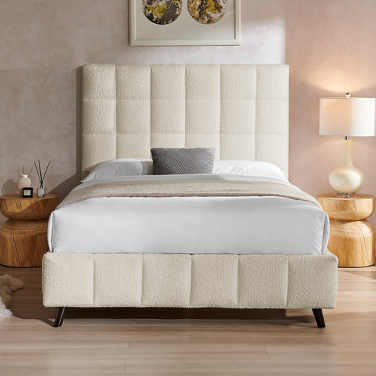 Trento ivory kingsize fabric bedframe