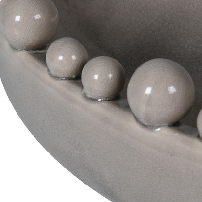 Cream Oval Bobble Edged Bowl