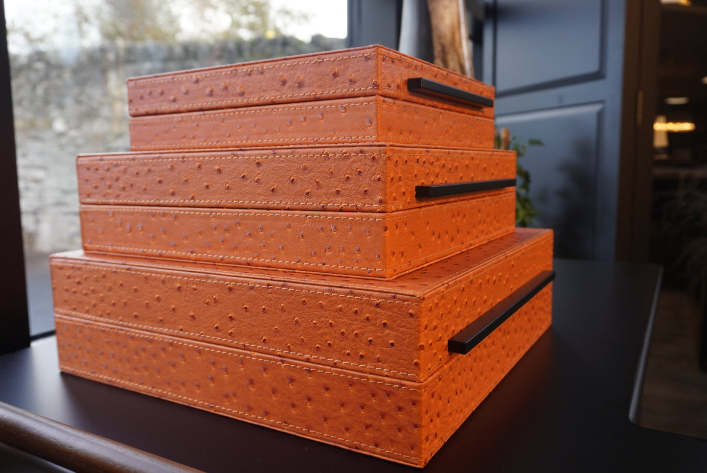 Set of 3 Burnt Orange Boxes