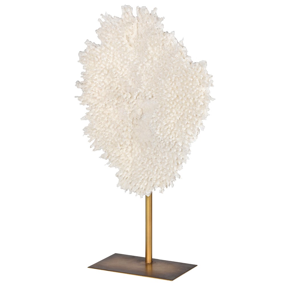 Small White Faux Coral On Stand Ornament