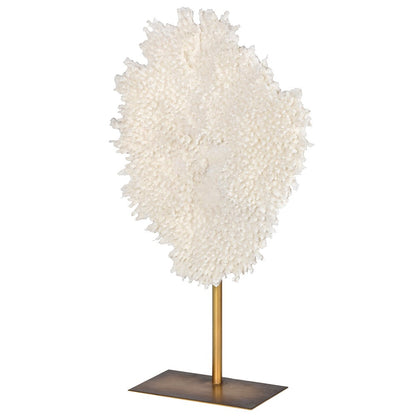 Small White Faux Coral On Stand Ornament