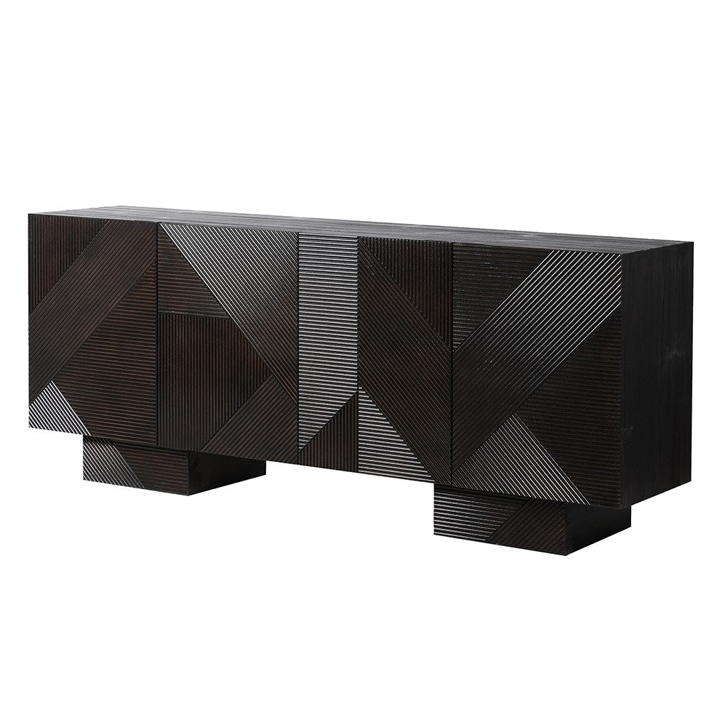 Milan Abstract Fluted 4 Door Sideboard