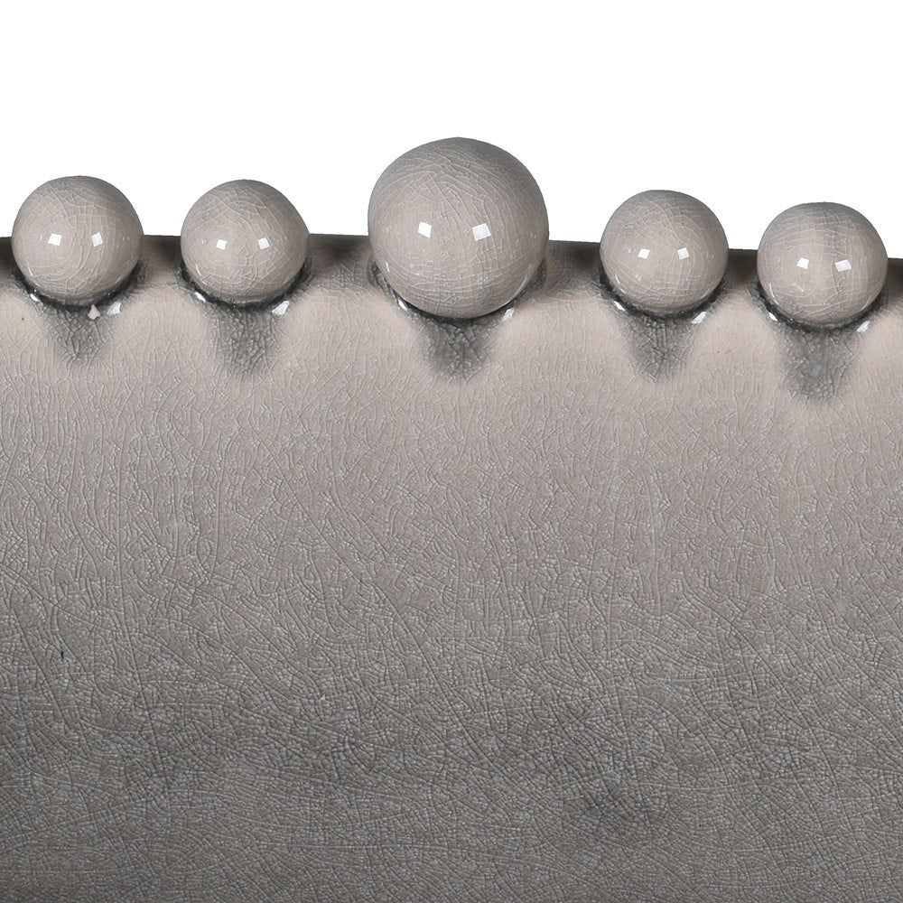 Cream Oval Bobble Edged Bowl