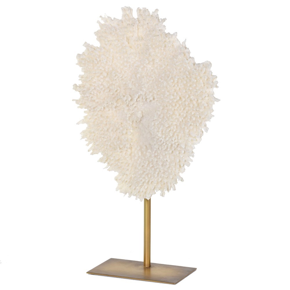 Small White Faux Coral On Stand Ornament