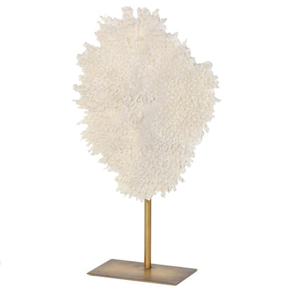 Small White Faux Coral On Stand Ornament
