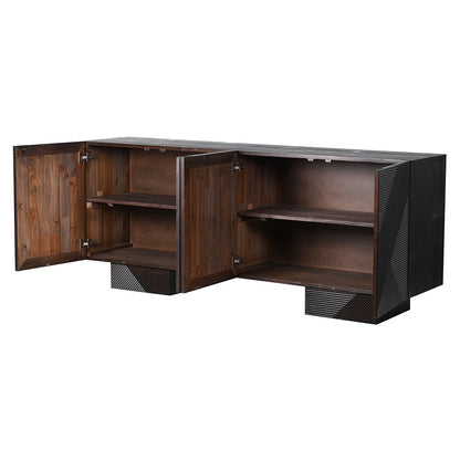 Milan Abstract Fluted 4 Door Sideboard