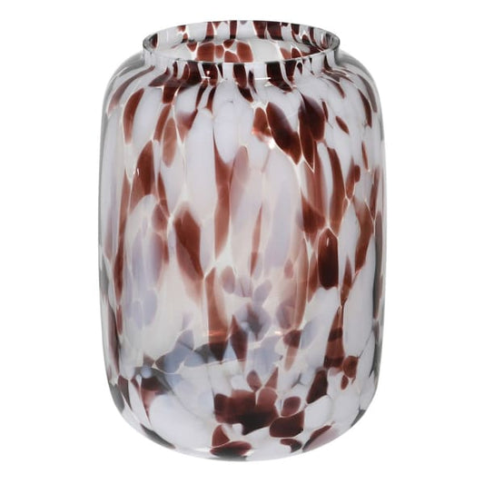 Small White Mottles Glass Vase