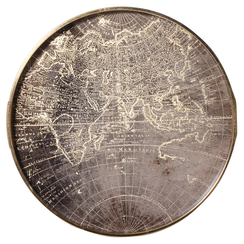 Nest of 2 Map Round Tray Tables