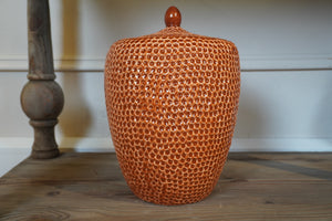 Orange Red Mosaic Jar