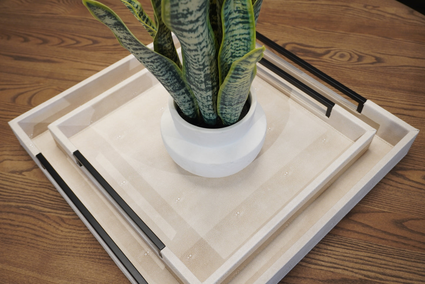 Faux Snake Plant in Ceramic Pot