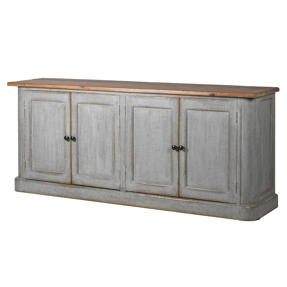 Distressed Grey 4 Door Sideboard