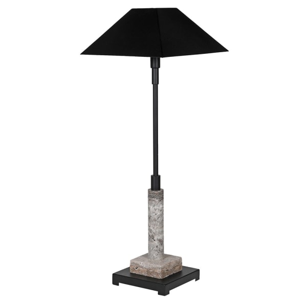 Black Marble Table Lamp with Metal Shade